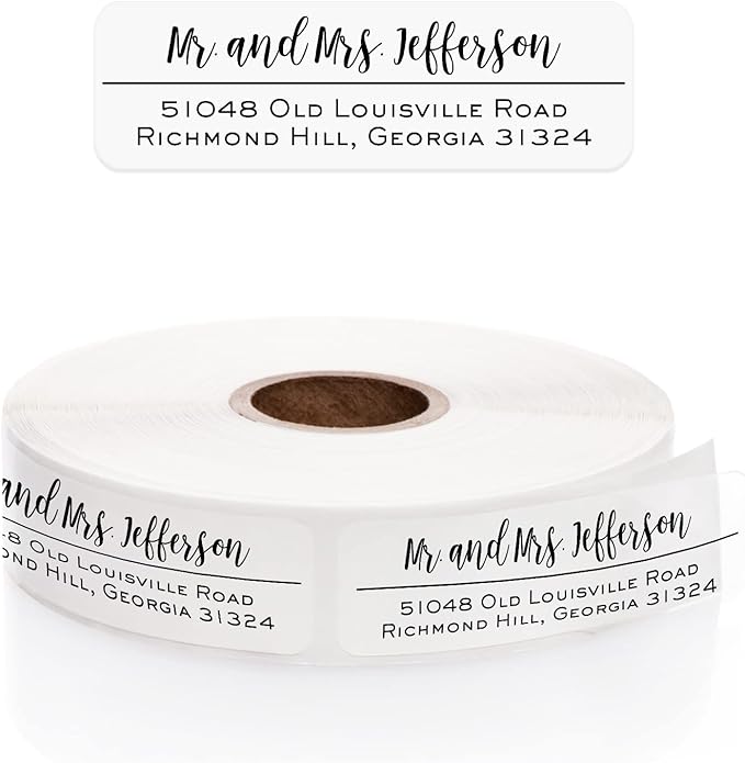 Clear Mixed Font Rolled Address Labels / 250 Personalized Return Address - Image 2