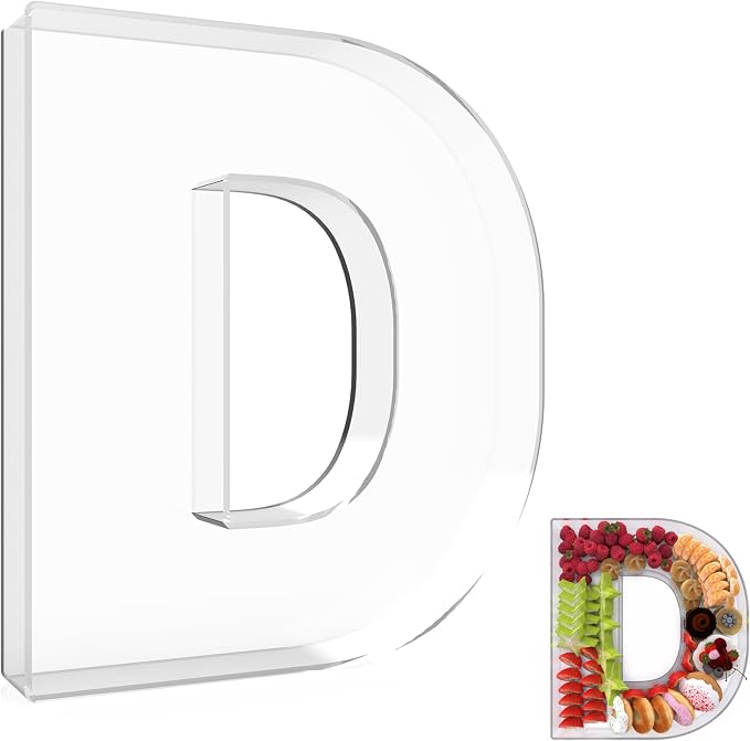 13.8" Extra Large Acrylic Letter Charcuterie Board Box, Reusable Fillable by RUFHVTY