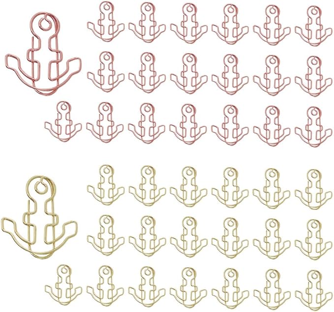 OWLFAVO 40pcs Anchor Shape Paper Clips by OWLFAVO