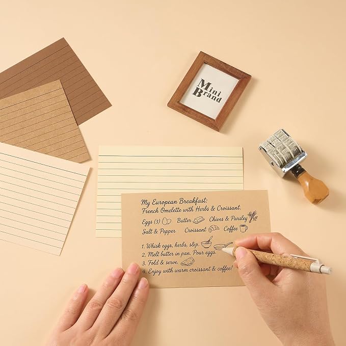 100 Sheets 4x6 Colored Ruled Note Cards Index Cards, 5 Brown | 250 GSM Heavy - Image 4