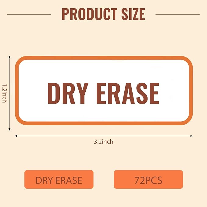 72 Pcs Dry Erase Magnetic Labels Border, 3.2" x 1.2" 8 Colors | Reusable - Image 2