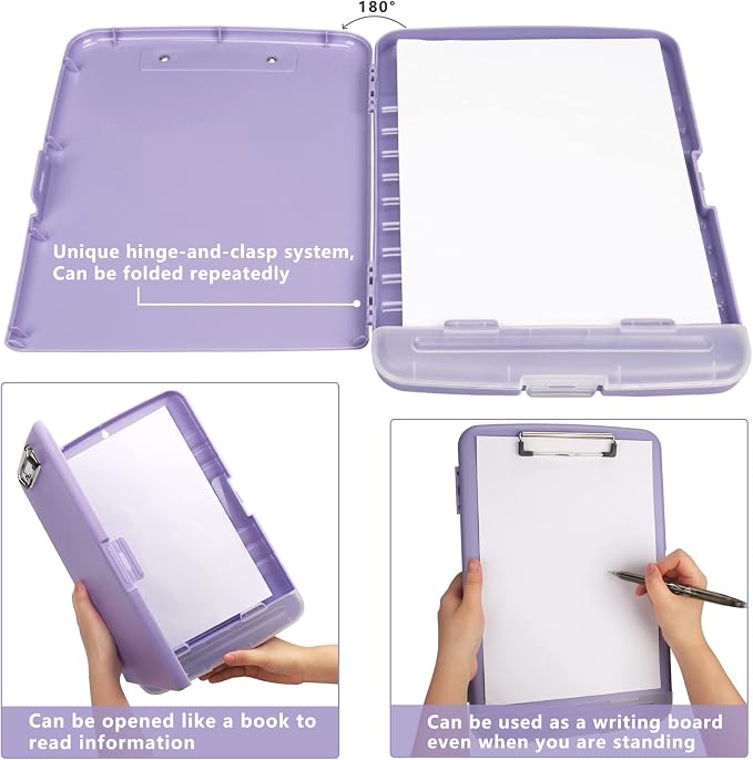 SFLHHDM Clipboard with Storage, Clip Boards 8.5x11, Plastic Clipboard with Pen - Image 6