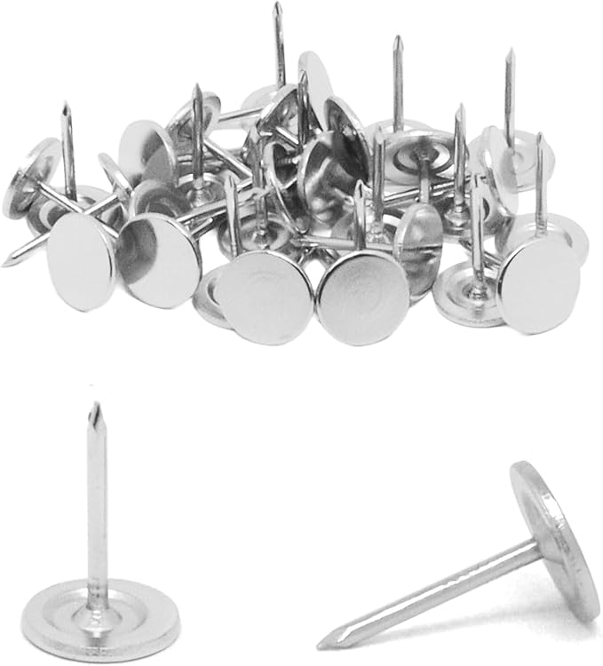 100Pcs Upholstery Tacks, Vintage Flat Head Thumb Tacks Upholstery Nails by Unknown