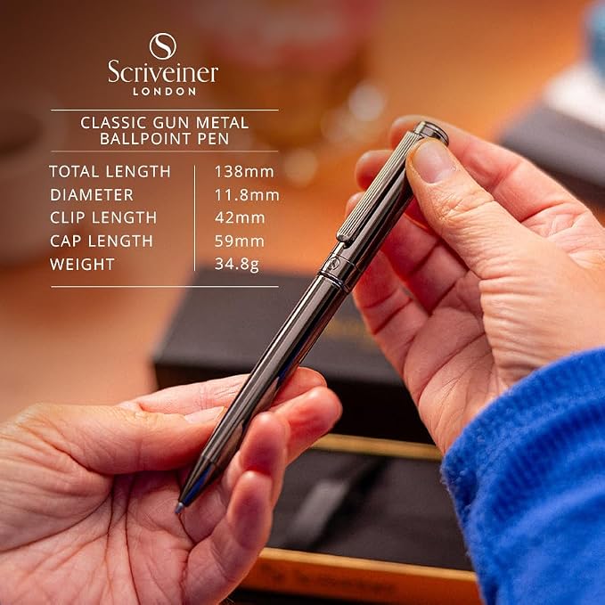 Scriveiner Gun-Metal Lacquer Ballpoint Pen - Image 7