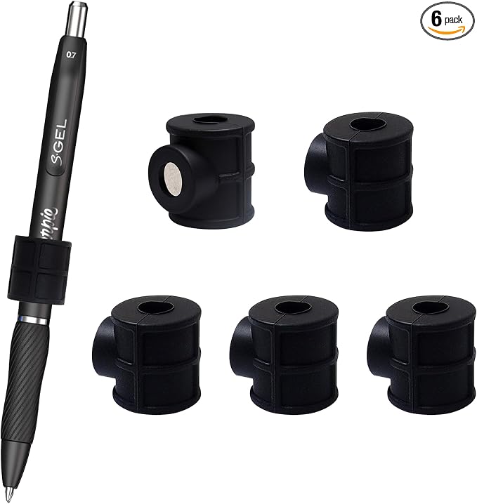 6 Pack Black Strong Magnetic Pen Pencil Holder by pasezenn