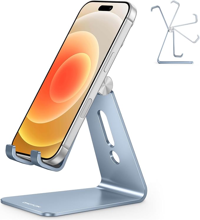 OMOTON Adjustable Cell Phone Stand, Aluminum Desktop Cellphone Stand by OMOTON