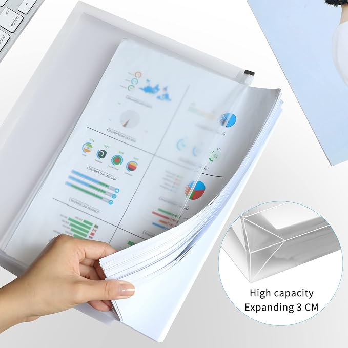 FYY 5PCS Plastic Envelopes, A4 Letter Size Poly Zip Envelopes File Folders - Image 4