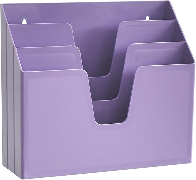 Acrimet Horizontal Triple File Folder Holder Organizer, Open Top Desktop by Organizingyourlife