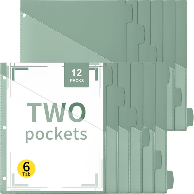 Epakh 12 Pcs Binder Dividers for 3 Rings Binders Index Dividers by Epakh