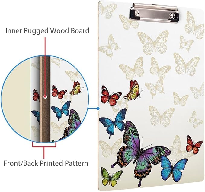 Britimes Clipboard Decorative Office School Hardboard Wood Nursing Clip Board - Image 4