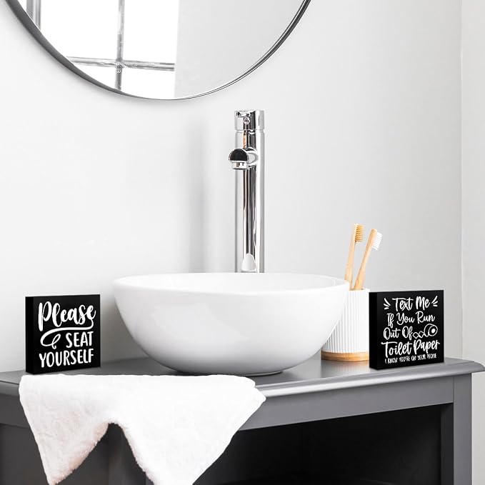 2 PCs Funny Bathroom Decor, Humor Bathroom Decorations Bathroom Accessories - Image 3
