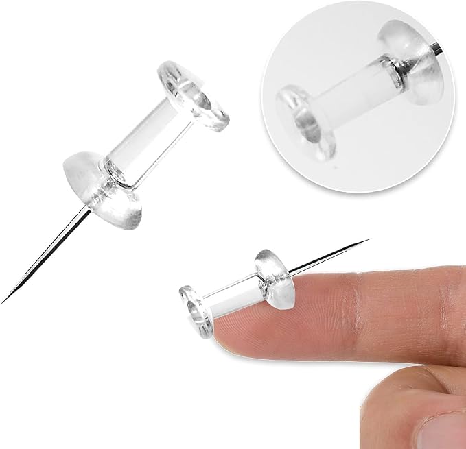 DEEINN Clear Plastic Head Push Pins, Steel Point Tacks - Image 3
