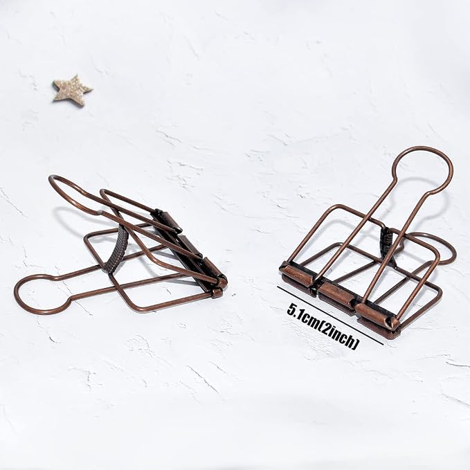 Extra Large Binder Clips 2 Inch, Big Paper Clamps Copper - Image 3