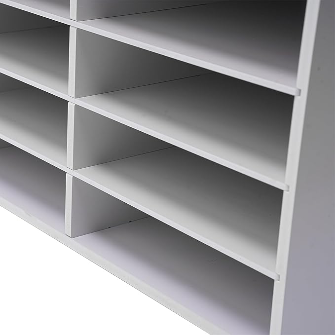 12 Compartments Literature Organizer, Desktop File Sorter Mail Center Paper - Image 6