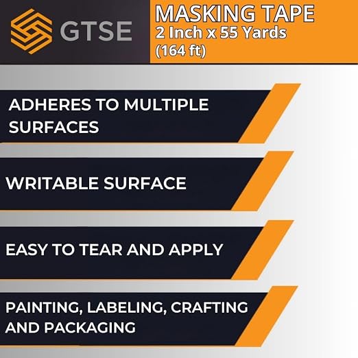 GTSE Masking Tape, 1 Roll, 2 inches x 55 Yards - Image 6