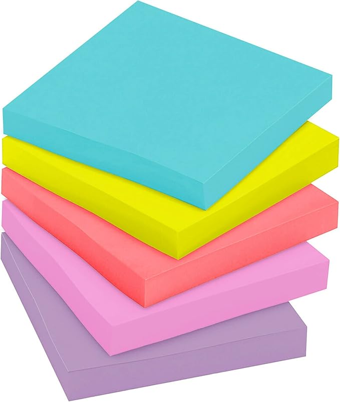 Post-it Super Sticky Notes, 3 x 3 in, Supernova Neons, 5 Pads | School Supplies - Image 10