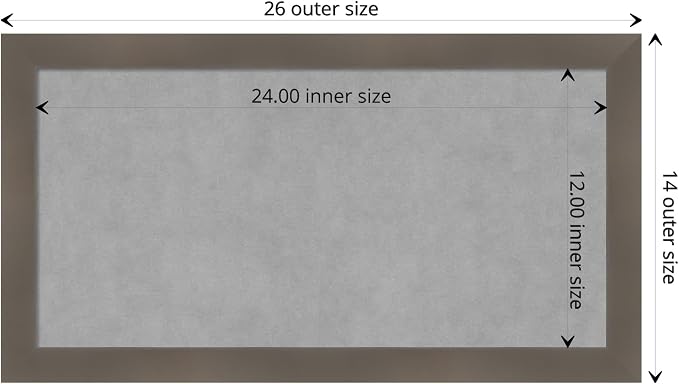 Amanti Art Grey Framed Magnetic Board 14x26 Small Vision Board - Image 4