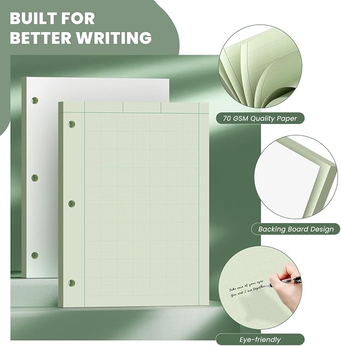 Engineering Paper 8.5 x 11, 3 Pack Engineering Notebook, 5x5 Quad Ruled - Image 3