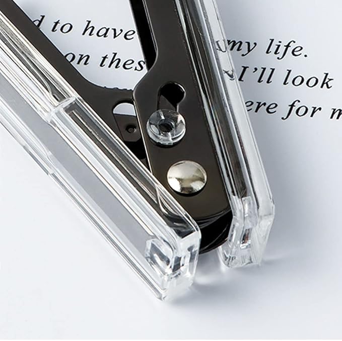 1PC Clear Black Staples Remover Acrylic Luxury Black Metal Body Staple Puller - Image 5