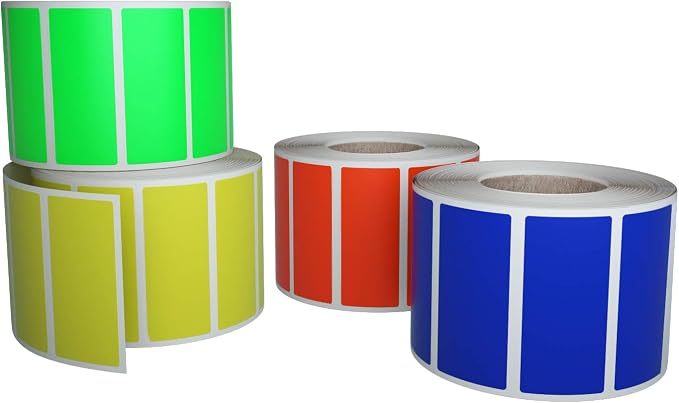 Royal Green Rectangular Color Coding Sticker Roll in 4 Colors Write On Labels by RoyalGreen