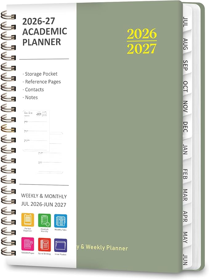 Planner 2026-2027, Weekly and Monthly Calendar Planner, JUL 2026 by VALOME
