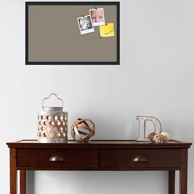 PinPix 28x18 Inch Cork Bulletin Board. This Decorative Framed Pin Board Comes with Pewter Design and a Satin Black Frame. Ideal for Home Office Decor or Message Board (PinPix-1812)-DeskLoop Office