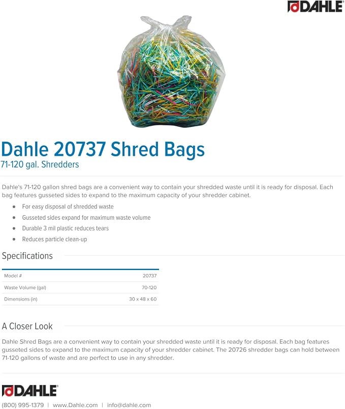 Dahle 20737 Shred Bags w/Gusseted Sides - Image 2