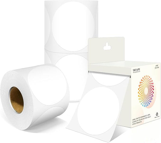3 Inch Round Colored Dot Stickers, 4 Rolls in Dispenser Box by Unknown