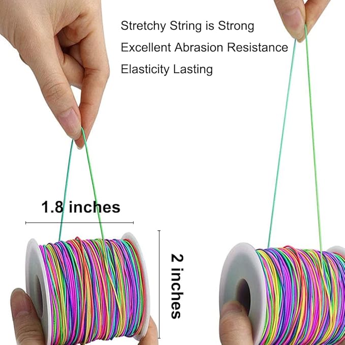 1mm Stretchy Bracelet String, Sturdy Rainbow Elastic String Elastic Cord for Jewelry Making, Necklaces, Beading and Crafts-DeskLoop Office