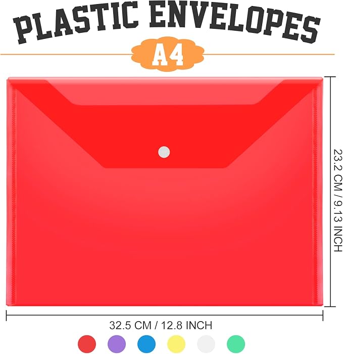 LEOBRO File Folders, A4 Plastic Envelopes - Image 2