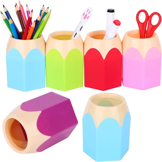 6pcs Pencil Shaped Pen Holders, Cute Desktop Pen Cup & Makeup Brush Container - Image 7