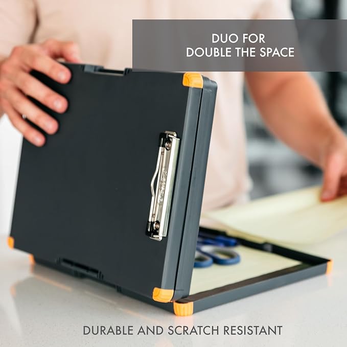 Dexas Duo Clipcase, Double Sided Clipboard Design, Portable Clipboards 13”x10” - Image 2