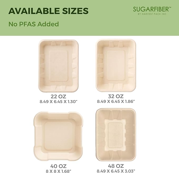 Harvest Pack 22 oz PFAS FREE Disposable Food Trays - Image 6