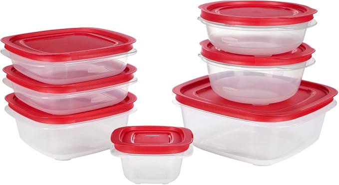 Rubbermaid EasyStore Square and Round Containers, 14-Piece Set, Food Storage - Image 4