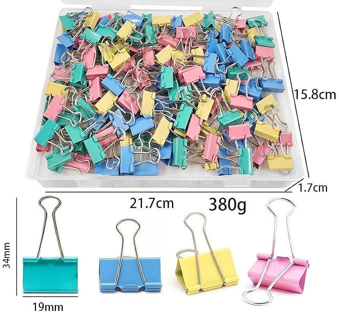 Small Binder Clips, 120 Pack, 3/4 Inch, Standard 19mm, Capacity 0.31 Inch - Image 2