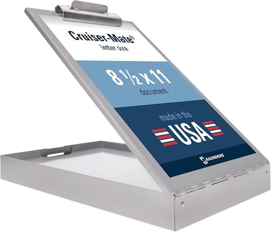 Saunders Metal Clipboard with Storage, Letter Size Paper Organizer, Steel Clip by Saunders
