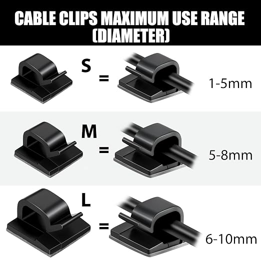 Blulu 100 Pcs Adhesive Cable Clips Bulk Wire Holder - Image 3