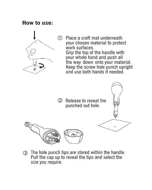 Bira 3 Tips 2mm, 4mm Screw Punch, Anywhere Punch, Oversized Soft Grip Handle - Image 4