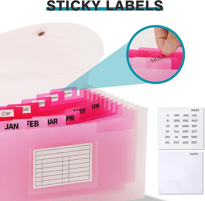 H4D Check Size 13 Pocket Expanding File Folder, Accordion File Organizer Wallet - Image 3