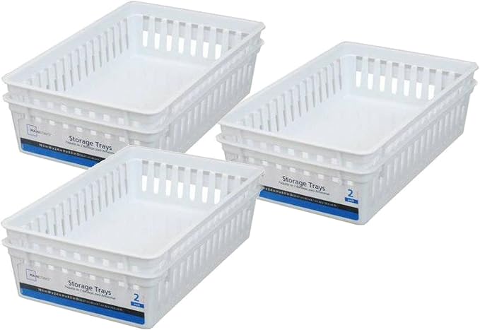 Basic White Storage Trays by Mainstay - Image 3