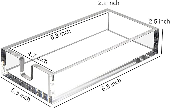 HIIMIEI Acrylic Napkin Holder for Bathroom, Acrylic Guest Towel Holder, Bathroom Napkins Guest Disposable Holder, Hand Towel Tray for Kitchen, Parties, Weddings, Party, Hotel, Restaurant（Clear）-DeskLoop Office