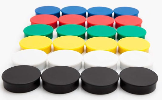 Bullseye Office 24 Round Assorted Color Fridge Magnets, Button Shaped, Small by BullseyeOffice