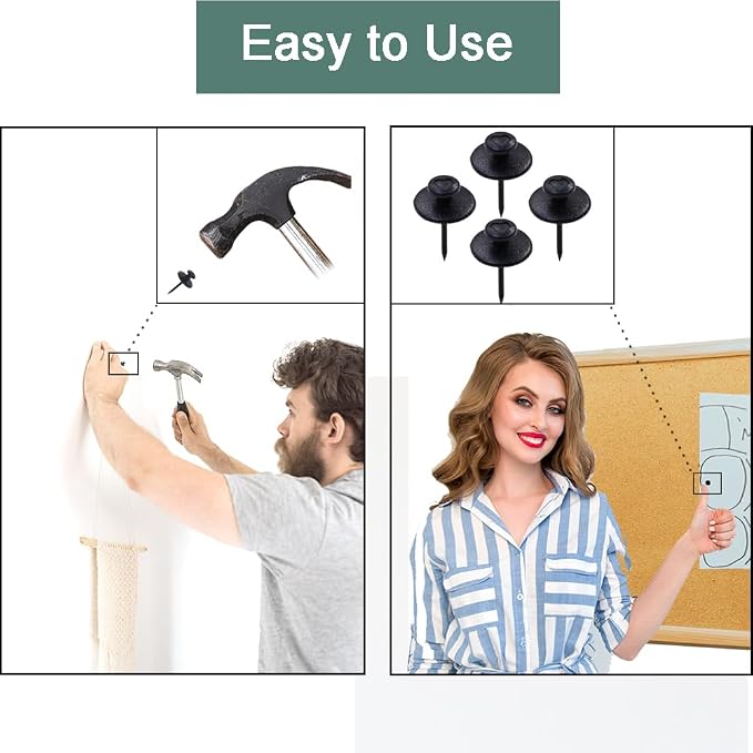 60 PCS Double Headed Picture Hanging Nails, Wall Hangers Without Nails - Image 6
