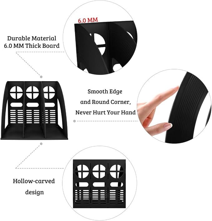 SAYEEC 2Pcs Magazine Holder Plastic File Sorter Binder Holder - Image 3