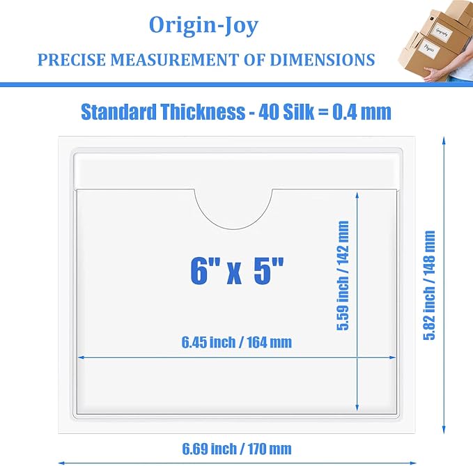 Origin-Joy 50 PCS Self-Adhesive Index Label Pockets - Image 2