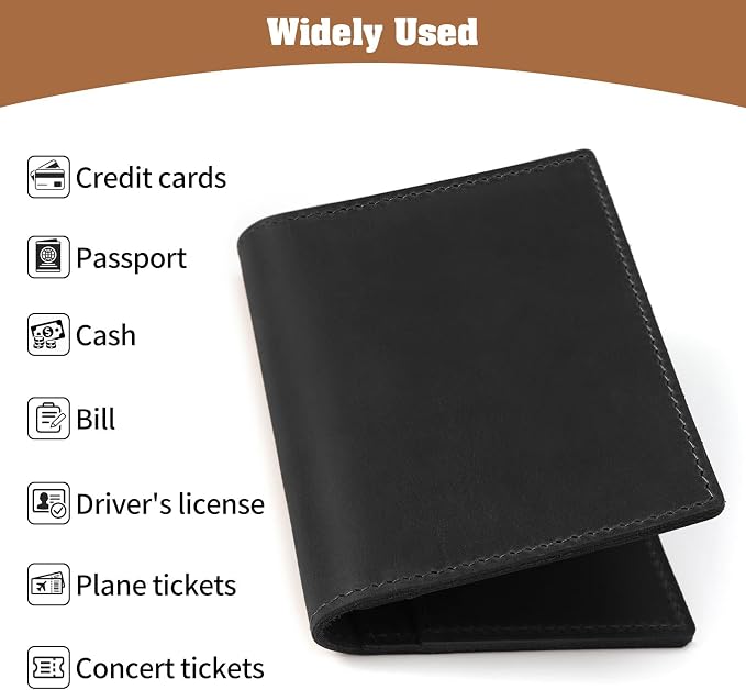 Jack&Chris Leather Passport Holder, Handmade Passport cover, Travel Wallet - Image 5