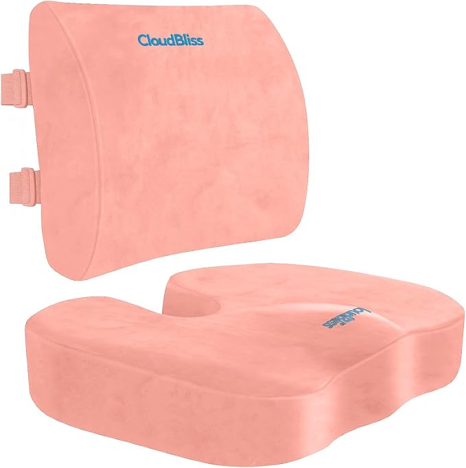 CloudBliss Lumbar Support Pillow & Seat Cushion Set by CloudBliss