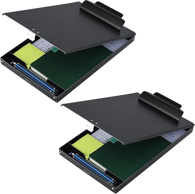 ZCZN Aluminum Clipboard with Storage, 2 Pack Recycled Metal Clipboard Box by ZCZN