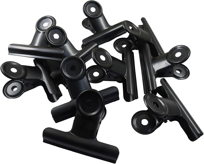 10 Pack Antique Black Bulldog Clips - 63mm Small Metal Paper Clips Clamps by Unknown