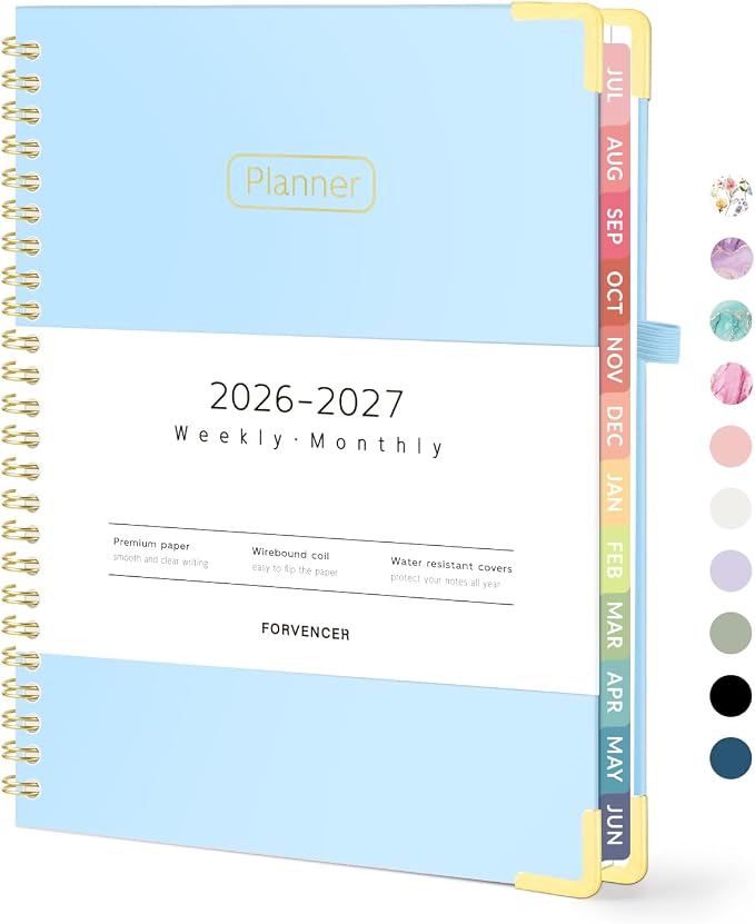 Forvencer Academic Planner 2026-2027, Hardcover Calendar Planner Weekly & by Forvencer